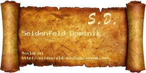 Seidenfeld Dominik névjegykártya